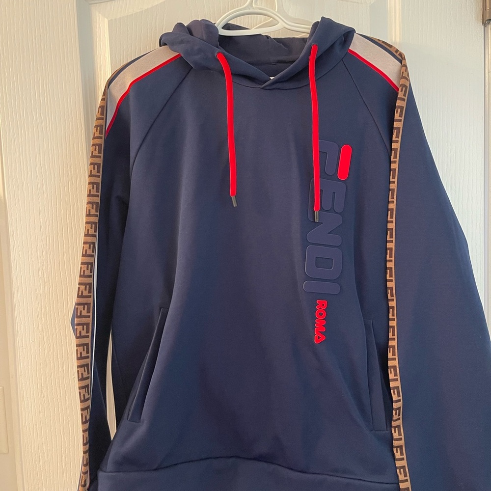 Fendi-Fila Collab Men's Blue Hoodie
